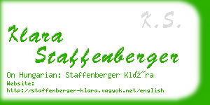 klara staffenberger business card